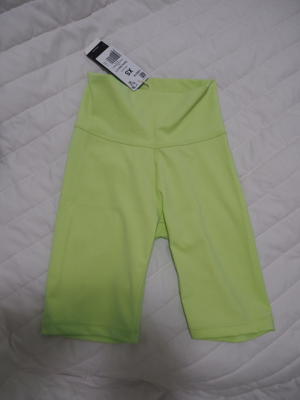 Adidas NWT Optime High Waisted Training Biker Shorts Pulse Lime Yellow - XS